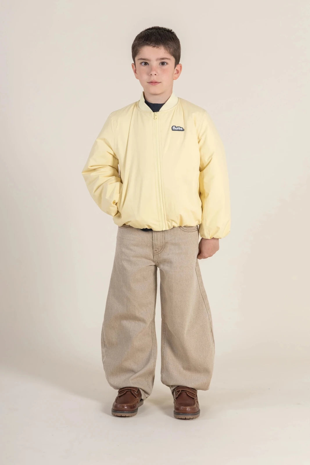 Alésita - Bomber veste imperméable pour enfant couleur butter jaune clair - Flotte 