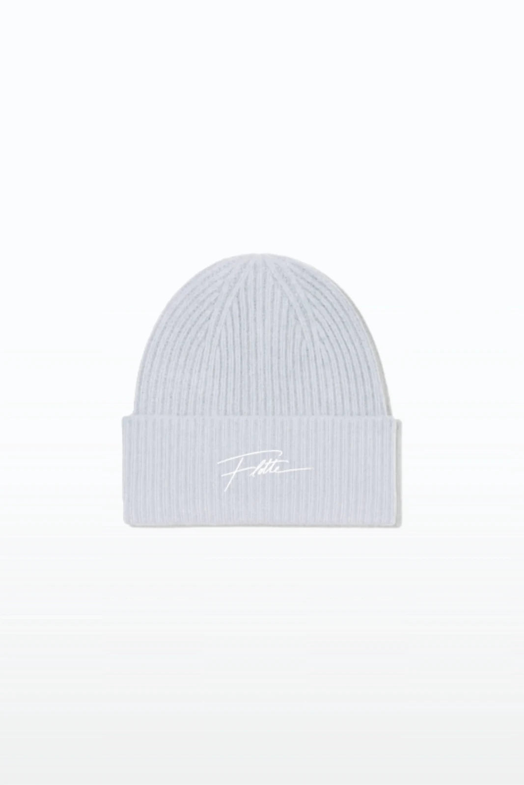 Bonnie - Bonnet en laine mérinos broderie Flotte couleur perle gris 