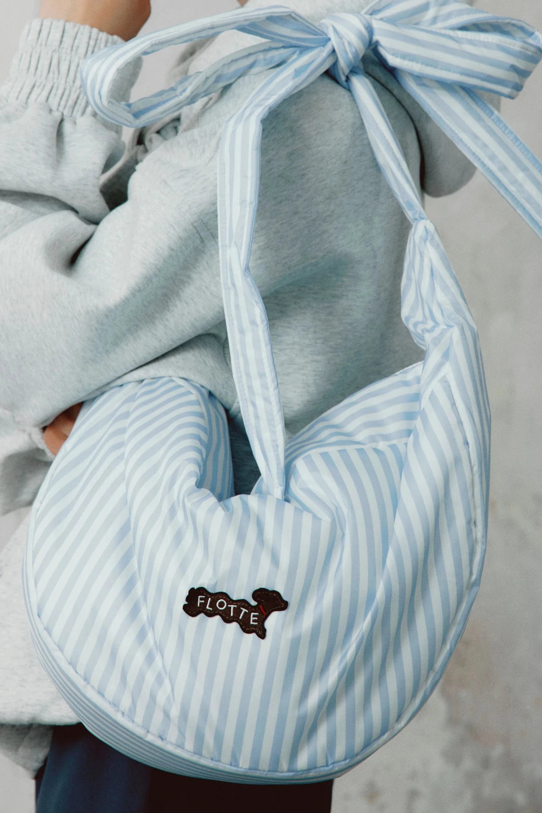 Bow bag sac à nouer imprimé rayures rayé bleu 