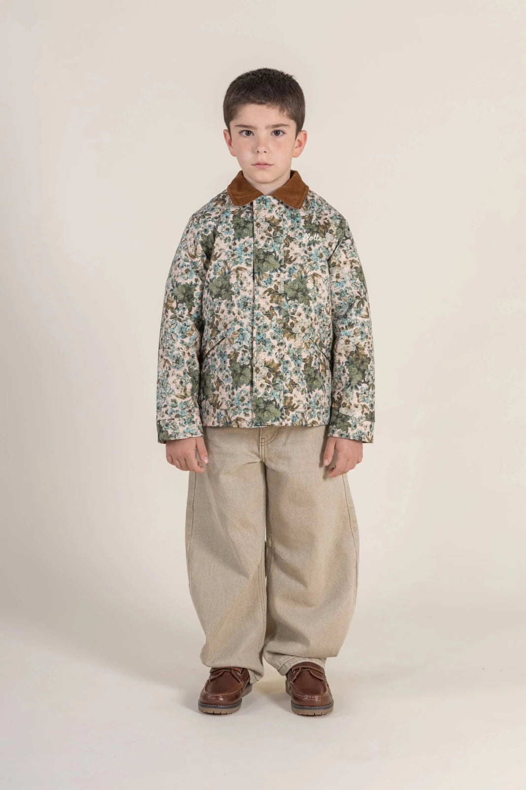 carnito veste imperméable pour enfant à brandebourgs imprimé fleurs jardin d&