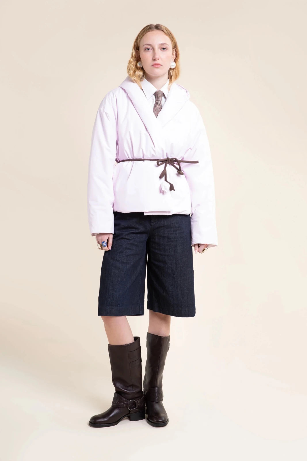 Clery doudoune cache-cœur imperméable marshmallow rose clair #couleur_marshmallow