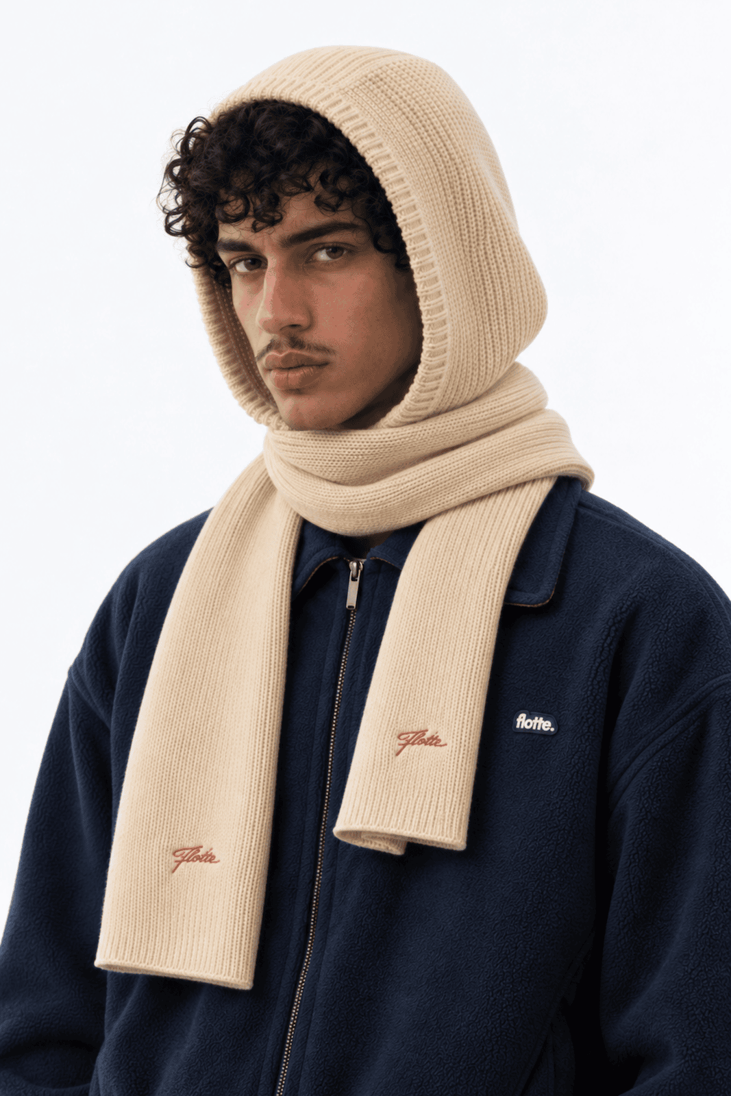 Écharpe balaclava cagoule - couleur avoine 