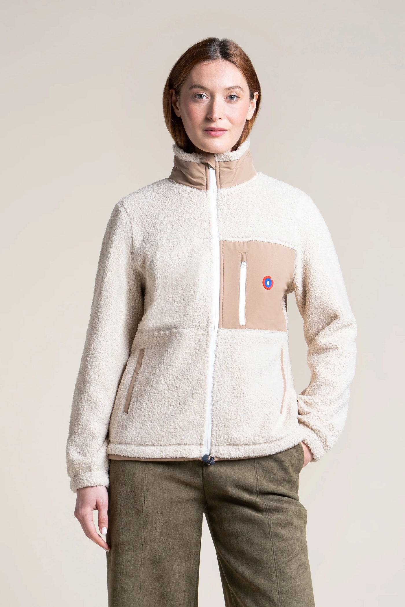 Veste Polaire couleur Coquille/Sahara 