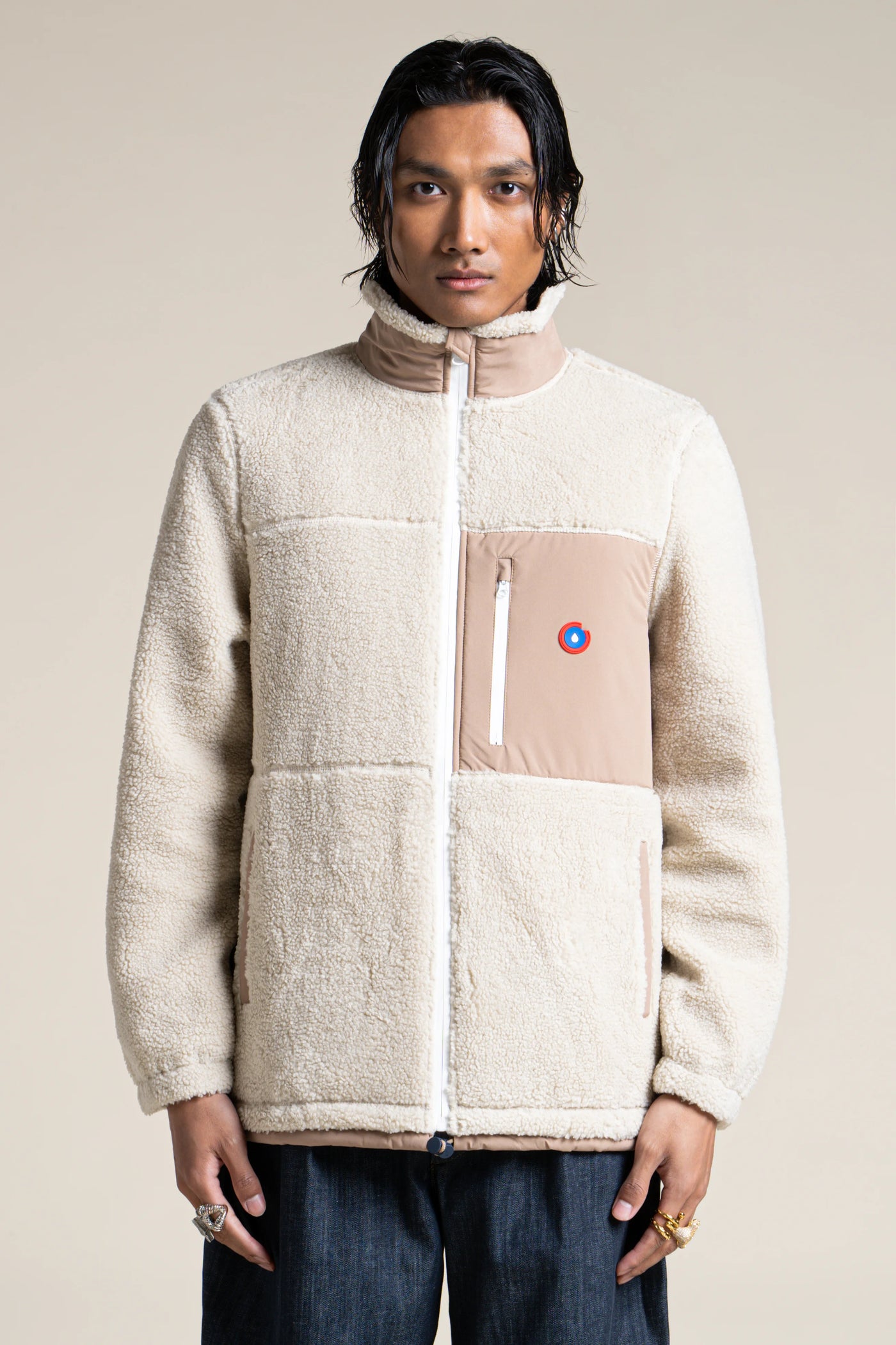 Veste Polaire couleur Coquille/Sahara 