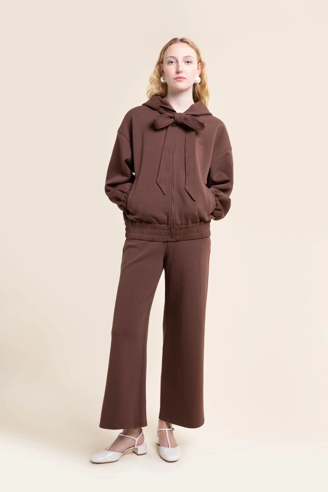 Réaumur hoodie sweat à lanière marron chocolat 