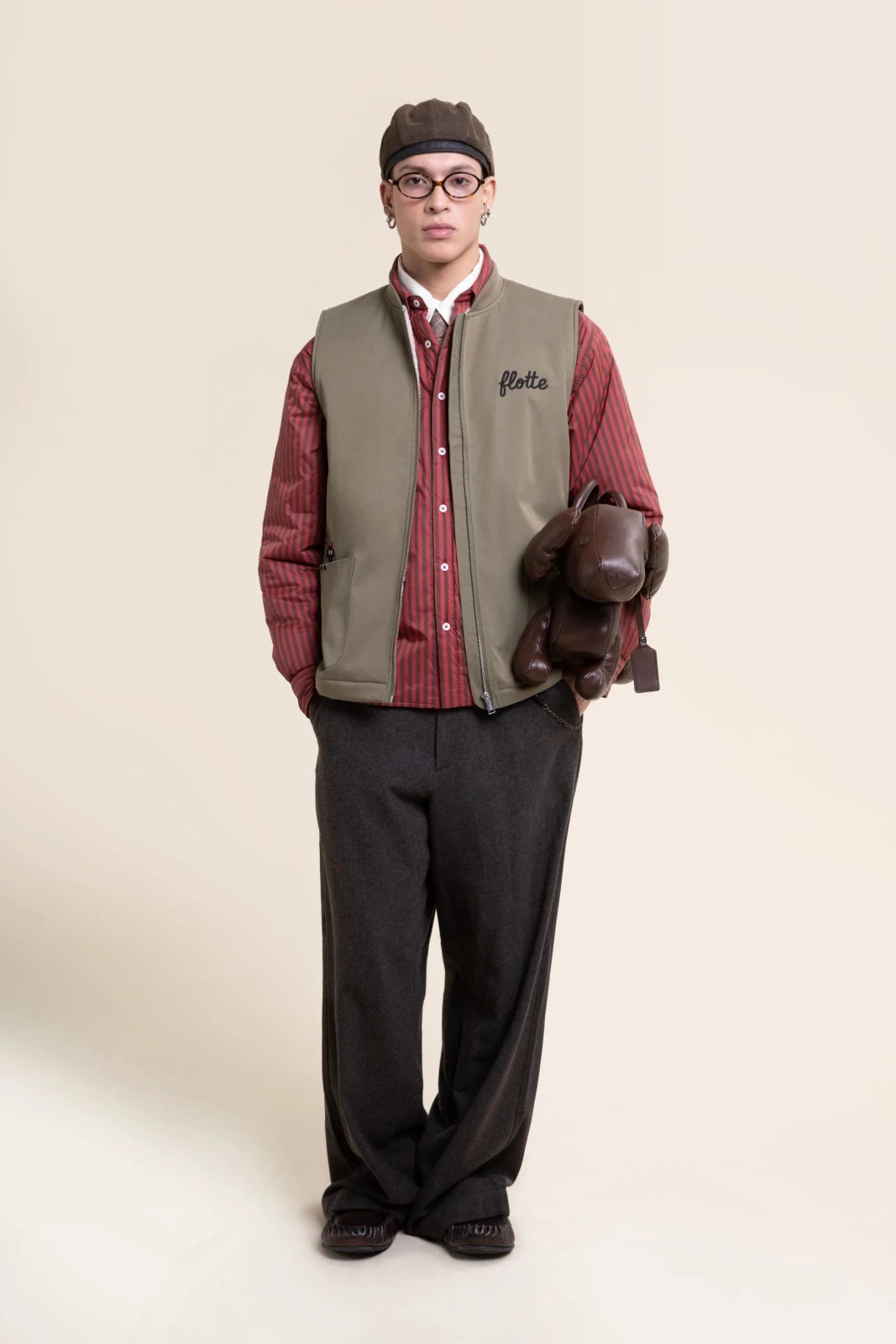 turot gilet sans manches doublure sherpa kaki 